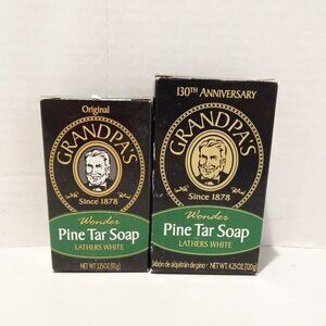 Grandpas Soap Bar Pine Tar LOT of 2 3.25oz Each NEW